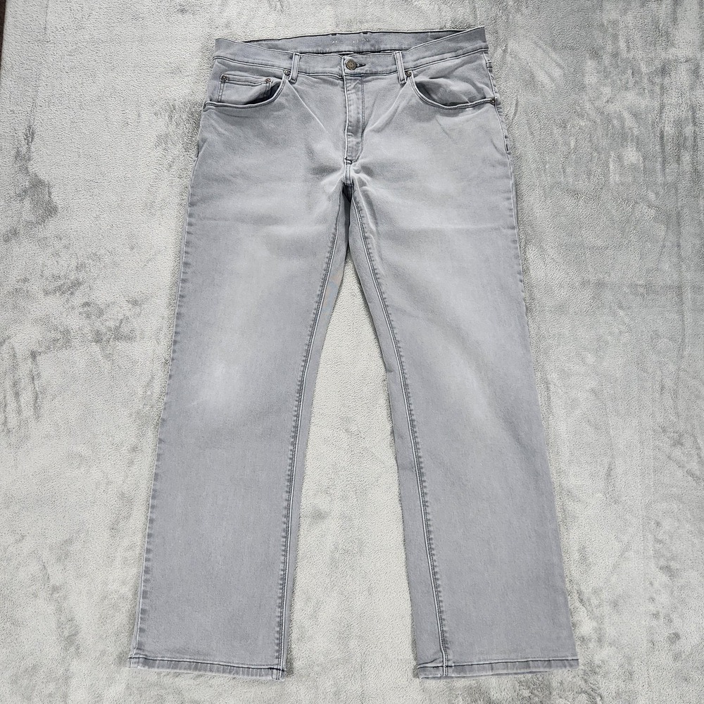Mott & Bow Jeans Mens 38x32 Stone Gray Straight‎ Leg Stretch Denim Casual